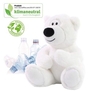 Peluche ours blanc en PET recyclé – 24cm